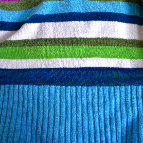 Women's Faded Glory Stretch Sweater V-Neck Striped MEDIUM Multicolor - Picture 11 of 12